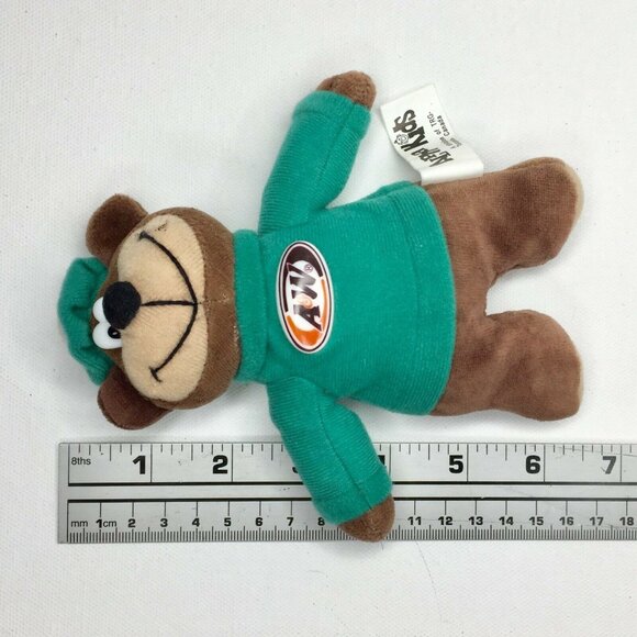 A&W Root Beer 7" Brown Bear Plush Green Sweater Hat Stuffed Animal Plushie - Picture 5 of 7